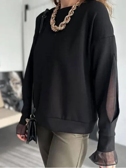 بلوز یکسره‌ با سر آستین اورگاندی
